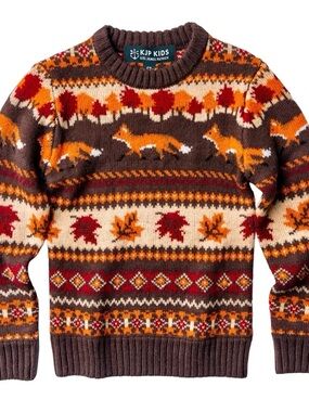 Kiel James Patrick Brown Fox Fair Isle Crewneck Sweater